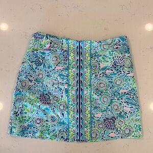 Lilly Pulitzer Marigold Skort Size 8 Blue Ibiza Print with Pockets